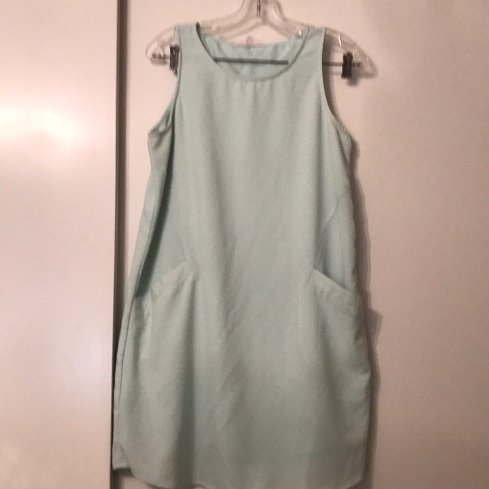 Mint shift dress with pockets